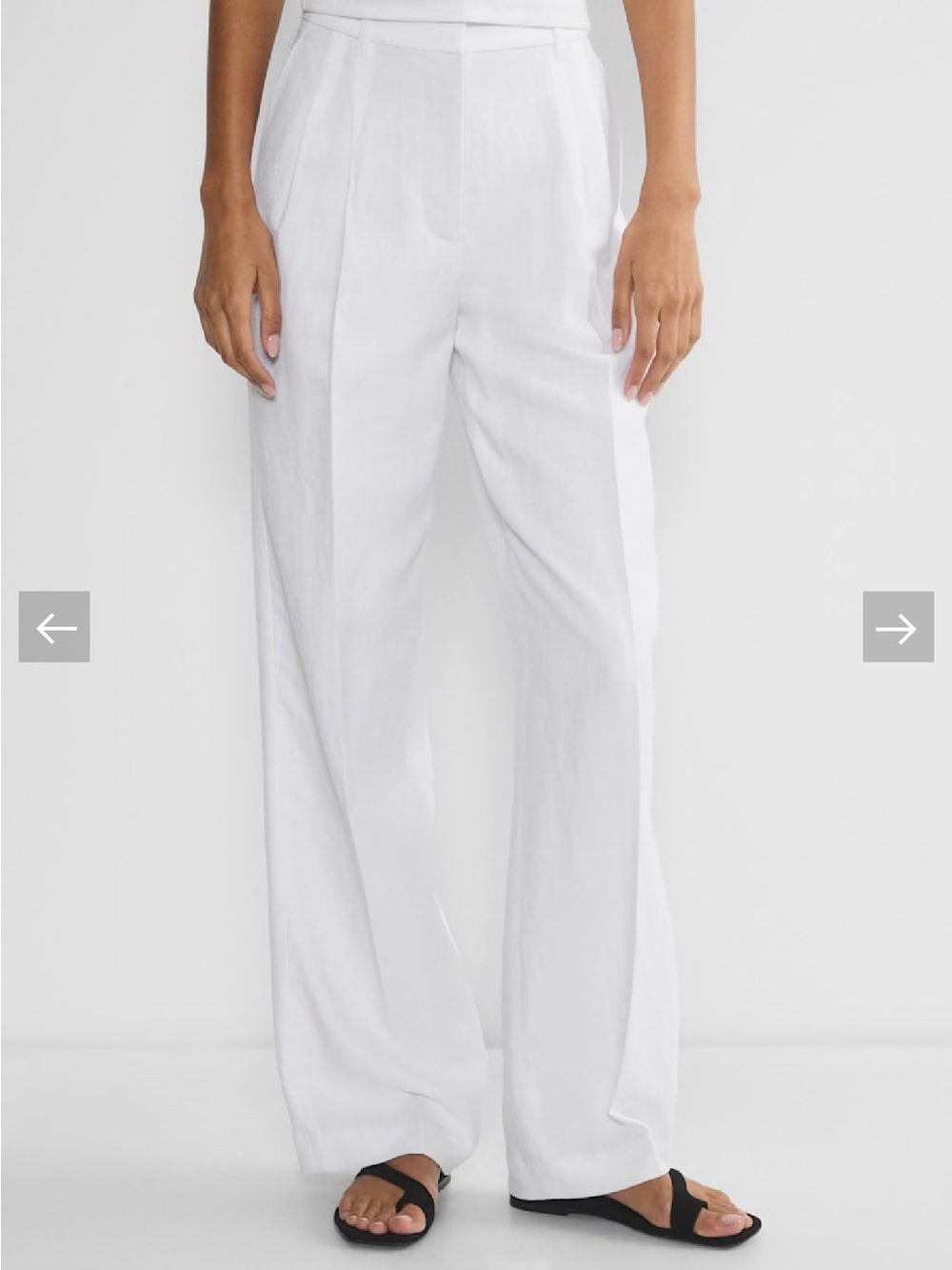 Aritzia White Linen Effortless Pants